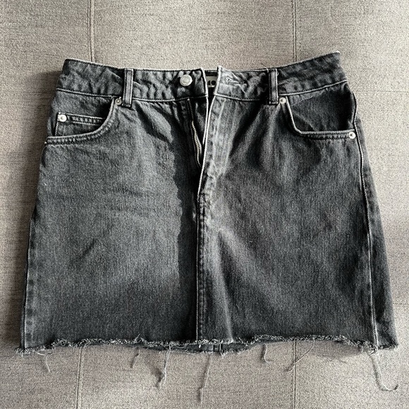 Topshop Dresses & Skirts - Topshop Charcoal Denim Mini Skirt